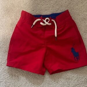 Polo by Ralph Lauren Red Kids Swim Trunks